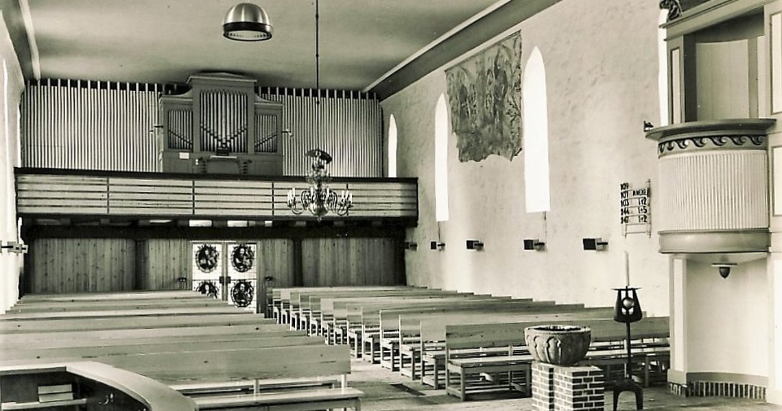 Raumeindruck des Kircheninneren nach der Renovierung von 1962.